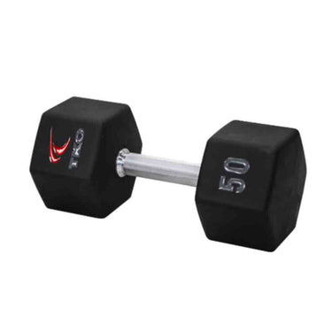 TKO 5lb to 100lb Urethane Hex 20 Pair Dumbbell Set with 3 Tier Shelf Rack
